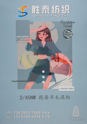 2/45NM段染羊毛混紡