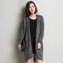 中長(zhǎng)款女士粗針毛衣開(kāi)衫外套