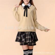 長袖圓領(lǐng)套頭JK制服毛衣
