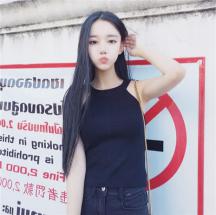 春夏季新款韓版露肩修身顯瘦無袖上衣女針織衫掛脖打底背心