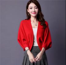 女裝短款蝙蝠袖針織毛衣小外套