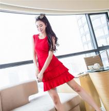 小香風(fēng)修身顯瘦甜美氣質(zhì)蛋糕裙針織無(wú)袖連衣裙包臀裙短裙夏季女