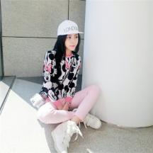早春可愛(ài)米奇針織毛衣女外套薄款圓領(lǐng)套頭針織衫女印花