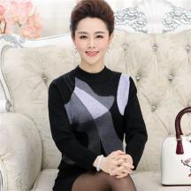 秋裝套頭毛衣大碼打底針織衫中老年