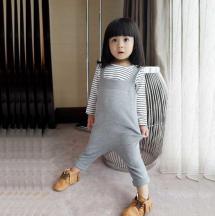 寶寶嬰幼兒純棉針織背帶褲中性款