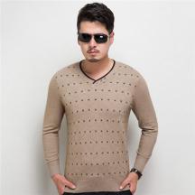 新款男士v領(lǐng)點(diǎn)點(diǎn)套頭修身羊絨毛衣