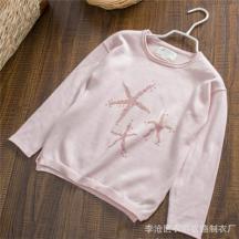 秋款女童套頭星星圖案毛衣