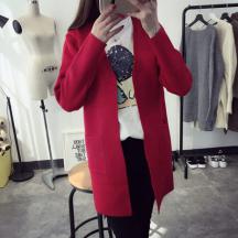 中長款開衫新款女外套韓版寬松顯瘦無扣外搭毛衣