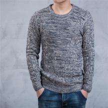 秋冬新款男式休閑修身套頭圓領(lǐng)全腈長袖青年毛衣