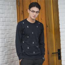 秋季新款男士青年修身圓毛衣
